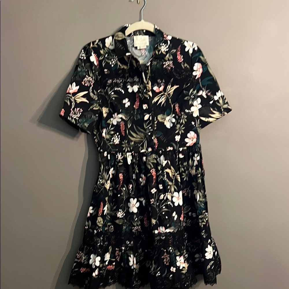Kate Spade Black Botanical Shirtdress